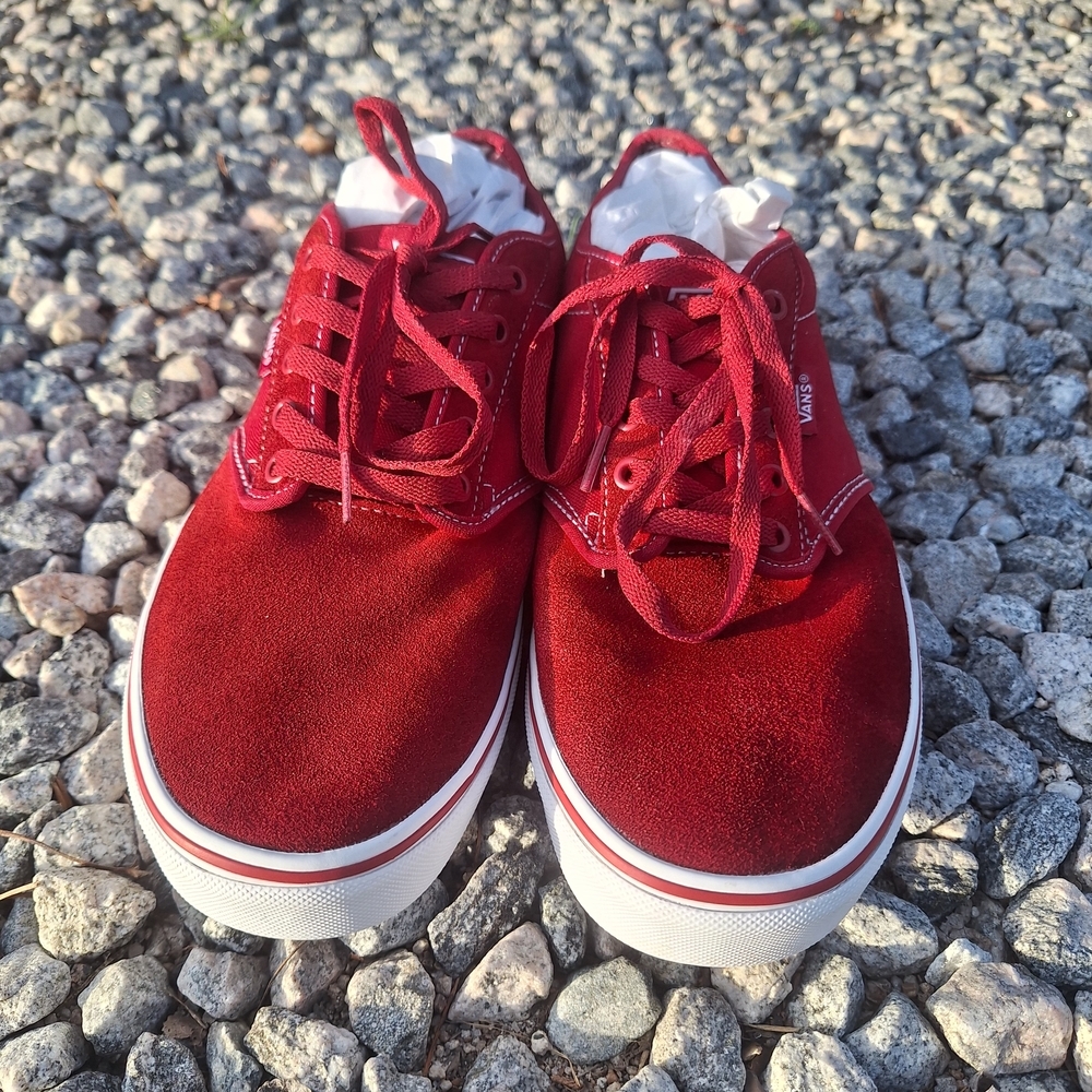Vans Atwood Red Chili Pepper Sneakers Checkerboard Liner 11.5 - Picture 4 of 13